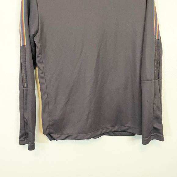 ADIDAS Women's Black Tiro Training Pride Stripe Front Zip Track Jacket Medium - Picture 3 of 11